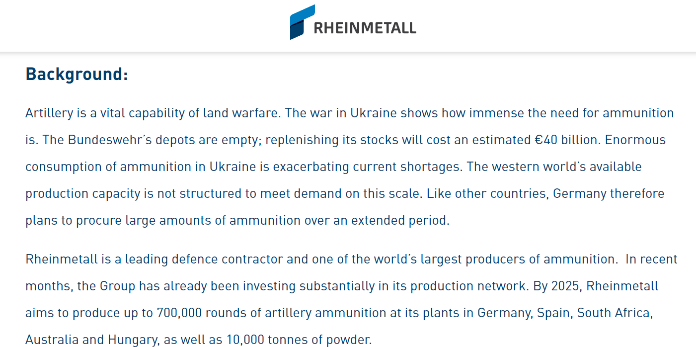 photo: Rheinmetall building new ammo plant at Unterlüß in northern Germany